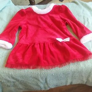 9 month girl dress red with white trim